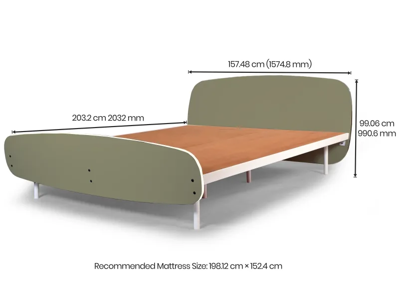 Olivix Queen Bed with 4 inches Mattress